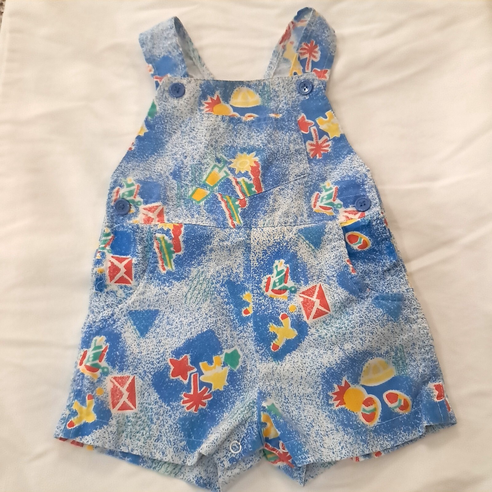 Vintage One to Grow romper sz 12 months baby overalls summer sun beach p... - $15.00
