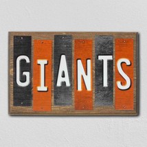 Giants Team Colors Baseball Fun Strips Novelty Wood Sign - £43.92 GBP