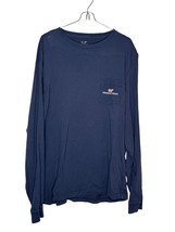 Vineyard Vines Men&#39;s T Shirt Long Sleeve Whale Logo Pocket Pullover Blue... - $19.79