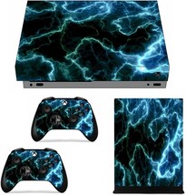 Fottcz Vinyl Skin For Xbox One X Console And Controllers Only, Sticker, Cyan. - £31.15 GBP