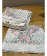 Gloria Vanderbilt Vtg Pastel Floral (2) Valances Trim Embroidered Laliqu... - $55.20 CAD