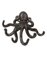 Rustic Cast Iron Nautical Sea Octopus Cthulhu 6 Pegs Tentacles Wall Hook... - $365.23 MXN
