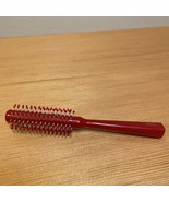 Vintage Goody Blow Styling Round Hair Brush Flat End Bristles Red 7” - $13.93