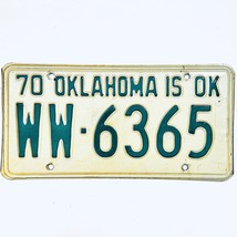 1970 United States Oklahoma Woodward County Passenger License Plate WW-6365 - £14.06 GBP