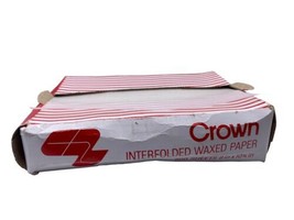 Vintage Crown Interfolded Waxed Paper 1960s 1970s Big Box Rare Advertising - £29.44 GBP