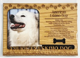 AMERICAN ESKIMO Dog Profile Laser Engraved Wood Picture Frame Magnet - $9.90