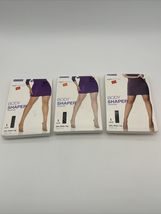 3 pack Hanes Style Essentials Body Shaper Pantyhose Silky Sheer Black Si... - $21.66