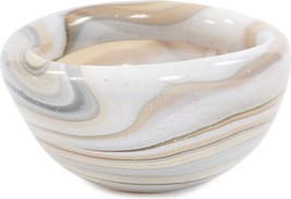 Bowl Howard Elliott Neutral Sand Tones Hand-Blown Art Glass Blown - £199.03 GBP