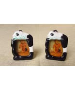 2 Handmade Porcelain Panda Mini Photo Frames - $333.28 MXN