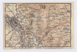 1911 Original Antique Map Of Vicinity Of Thun / Switzerland - £14.41 GBP