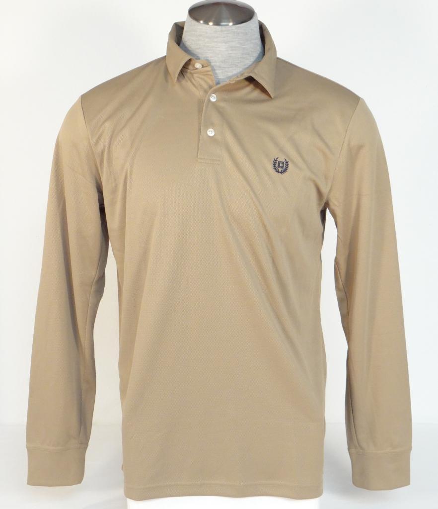 Chaps Performance Stay Dry Khaki Long Sleeve Polo Shirt Men's NWT - $54.99