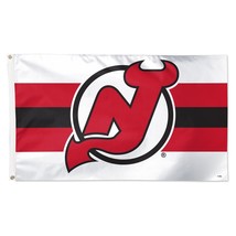 New Jersey Devils 90cmx150cm/3x5FT Horizontal Stripe Deluxe Single-Sided Flag - $20.00