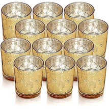 Letine Gold Votive Candle Holders Speckled Splattered Glass Set of 12 Wedding - £12.68 GBP