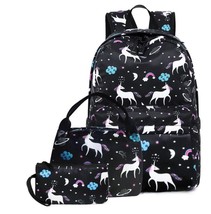 Girls Backpack Printed Nylon Backpack School Girls Bag - £69.97 GBP