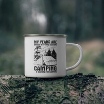 Enamel Camping Mug. Campers Life Quote Cup 12 oz. Happy Camper Coffee Mu... - £18.37 GBP