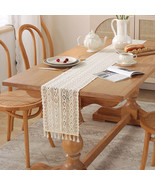 Vintage Lace Table Runner Rectangle Doily Mat Hand Crochet Dresser Scarf... - €11,38 EUR
