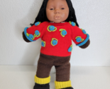 Anne Geddes Plush African American Dark Skin Rag Doll Baby Doll Collection - $18.80