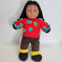 Anne Geddes Plush African American Dark Skin Rag Doll Baby Doll Collection - £15.12 GBP