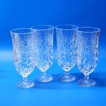 Crystal Clear Industries PORTICO 8&quot; Iced Tea Glasses Etch Cut Elegant - ... - £43.23 GBP