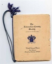 Rensselaer County Society 9th Annual Dinner Menu Biltmore Hotel New York 1915 - £233.62 GBP