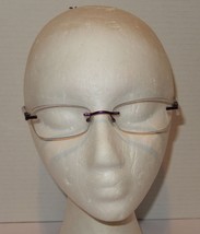 Foster Grant Rimless Reading Glasses Purple Floral Metal Arms Rectangula... - €12,77 EUR