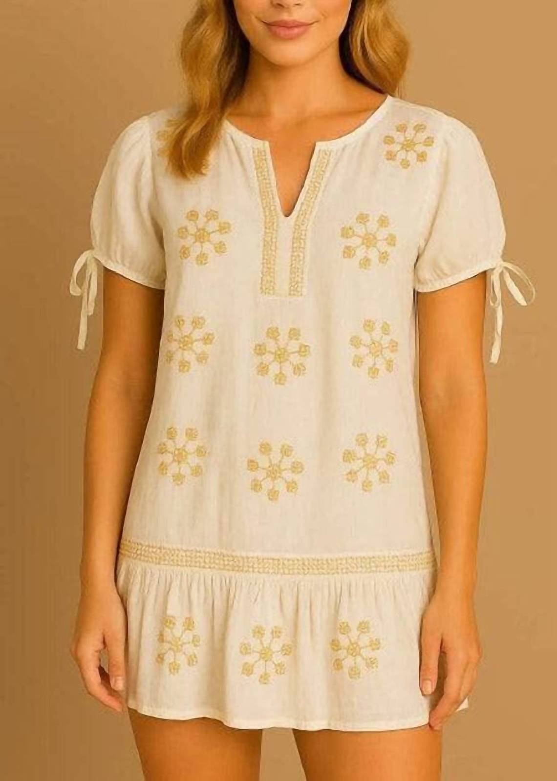 Guadalupe Design Millie Short Tunic White Multi - $44.00