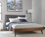 Home Dcor Marsden Queen Upholstered Bed Platform, Walnut - $732.99
