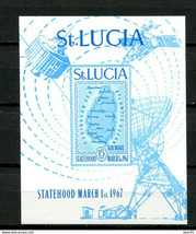Map of St Lucia  1967 Sc C1 Imperf Souvenir Sheet MNH CV $50  10789 - £7.84 GBP