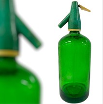 Vintage Siphon Green Glass Seltzer Bottle - Rare Collectible- Bar/kitche... - $87.00