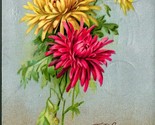 To Wish You a Happy Christmas Yellow Red Carnations UDB 1905 Postcard - $3.91