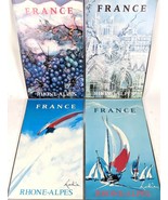 Georges Mathieu Set of Four Travel Posters, Rhone-Alpes France, Framed - $582.47 CAD