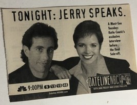 Dateline Tv Show Print Ad Vintage Jerry Seinfeld Katie Couric TPA2 - £4.73 GBP