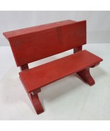 Vintage MINI Doll Park Bench School Desk Wood Red 9x6.5x6.5 Inch MINI - $14.50