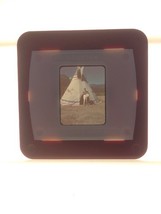 Vintage 1940s Tepee Tent Tourist Travel Roadside Americana Photo Color S... - $12.86