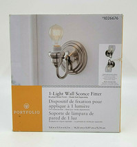 Portfolio Light Wall Sconce Fitter Brushed Nickel Finish 1026676 New Fast Ship - $9.90