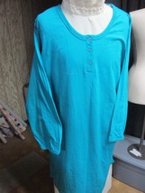 &quot;&quot;DARK TEAL T-SHIRT DRESS - LOUNGE- LONG SLEEVE&quot;&quot;- NWT- L - COMFORT CHOI... - $8.89