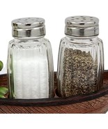 Ebros Glass Salt &amp; Pepper Shakers Holders Containers Set of 2 Units 3 1/8&quot;H - $16.39 CAD