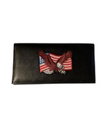 New American Flag Bald Eagle Design Leather Checkbook Cover USA - $21.95