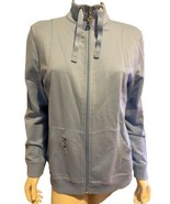 Alison Daley Light Blue Zip Front Knit Jacket Size M - €26,74 EUR