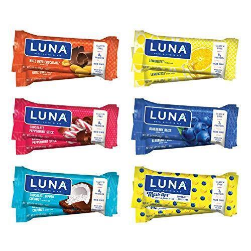Primary image for LUNA BAR - Gluten Free Snack Bars - Variety Pack - 8g-9g of protein - 12count