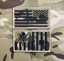 Multicam US Coast Guard Ensign Flag &amp; Reverse US Flag Patch Set USCG Coa... - $17.95