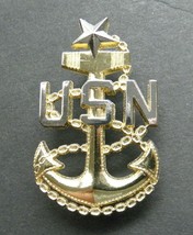 SENIOR CHIEF PETTY OFFICER USN NAVY LAPEL PIN BADGE 1.25 X 1.7 INCHES AN... - $6.84