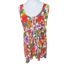 Anthropologie Sleeveless Floral Tunic Dress Blouse Top Size Medium - £23.29 GBP