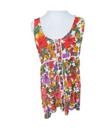 Anthropologie Sleeveless Floral Tunic Dress Blouse Top Size Medium - £23.21 GBP