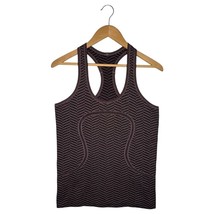 Lululemon Top Womens 8 Swiftly Tech Tank Racerback Scoop Striped Logo Pu... - $27.71