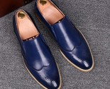 New handmade men blue leather moccasins  men blue loafer slip ons shoes thumb155 crop