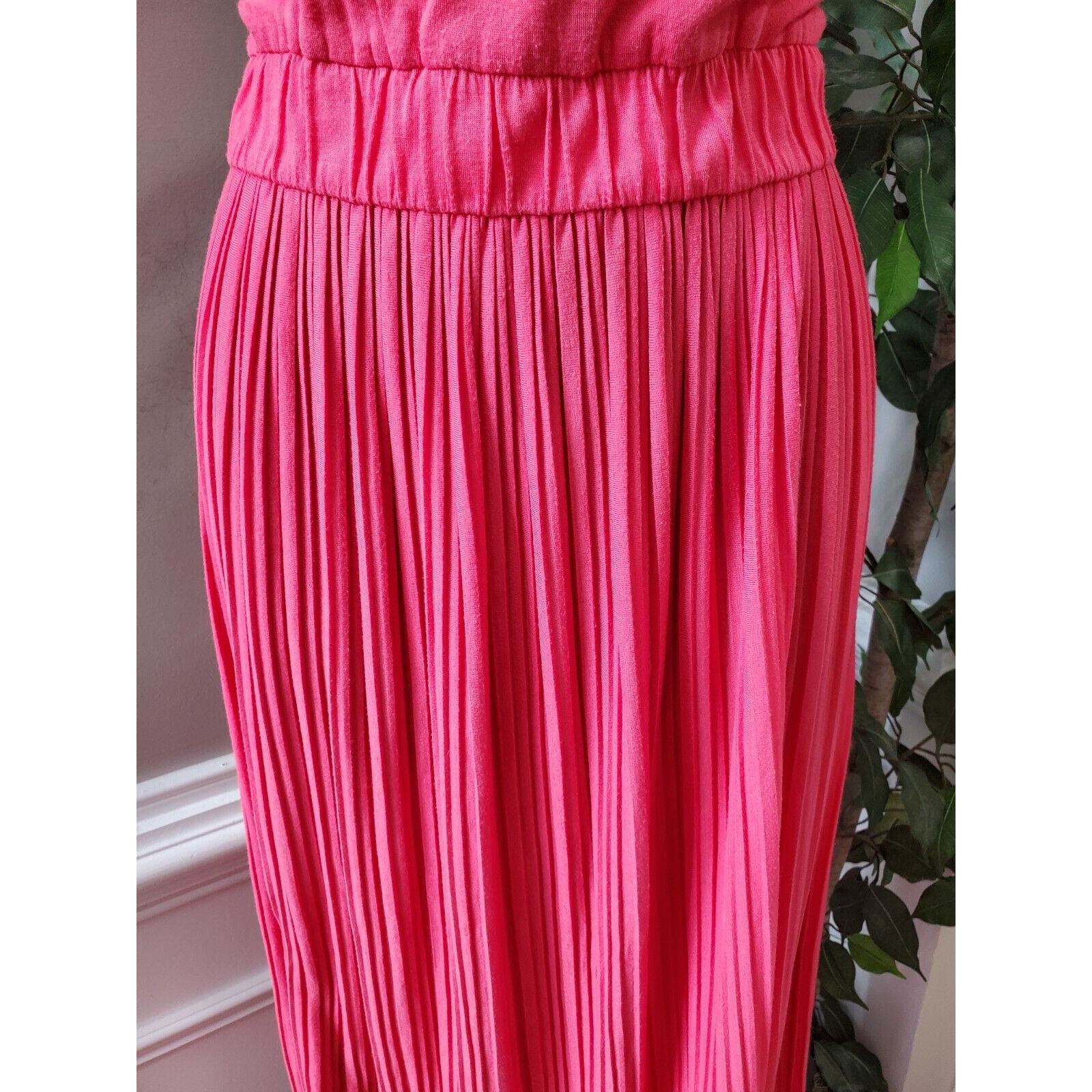 Calvin Klein Women's Pink Viscose Scoop Neck Sleeveless Long Maxi Dress Size S Item image 6
