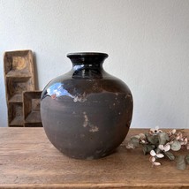 Antique Turkish Terracotta Vase - Vintage Pottery Clay Pot - £133.09 GBP