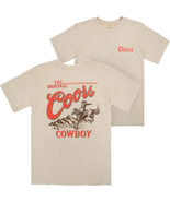 Coors The Original Cowboy Mineral Wash Front &amp; Back Print T-Shirt Beige - £30.87 GBP+