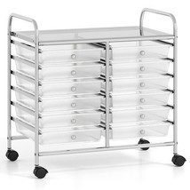 12 Drawers Rolling Storage Cart for Home and Office-Transparent - Color:... - $129.49